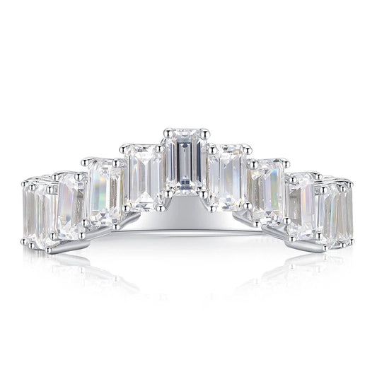 Emerald Engagement Ring 3*5 925 Silver High Carbon Diamond