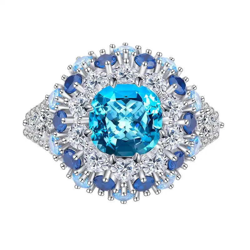 Cushion Engagement Ring 8*8 925 Silver High Carbon Diamond