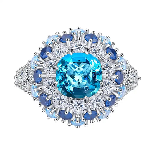 Cushion Engagement Ring 8*8 925 Silver High Carbon Diamond