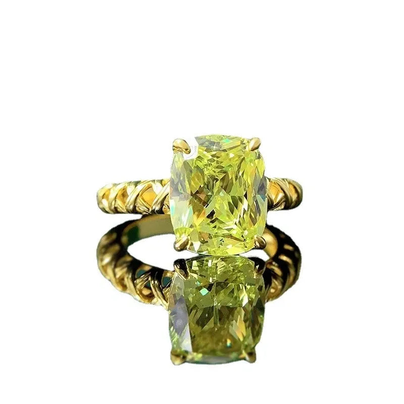 Cushion Engagement Ring 9*11 925 Silver High Carbon Diamond