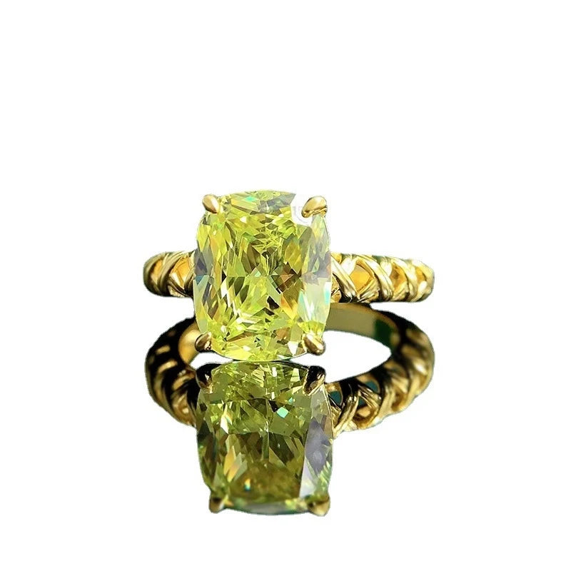 Cushion Engagement Ring 9*11 925 Silver High Carbon Diamond
