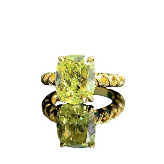 Cushion Engagement Ring 9*11 925 Silver High Carbon Diamond