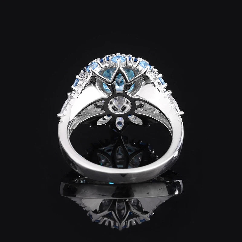 Cushion Engagement Ring 8*8 925 Silver High Carbon Diamond