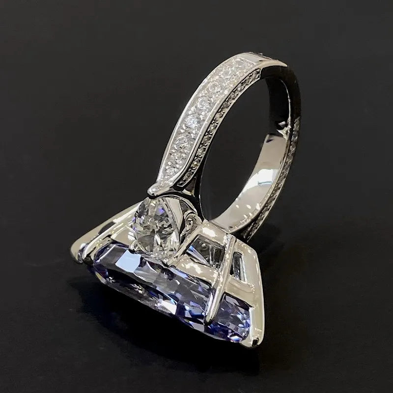 Marquise Engagement Ring 925 Silver High Carbon Diamond