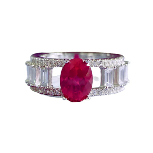 Oval Engagement Ring 6*8 925 Silver High Carbon Diamond