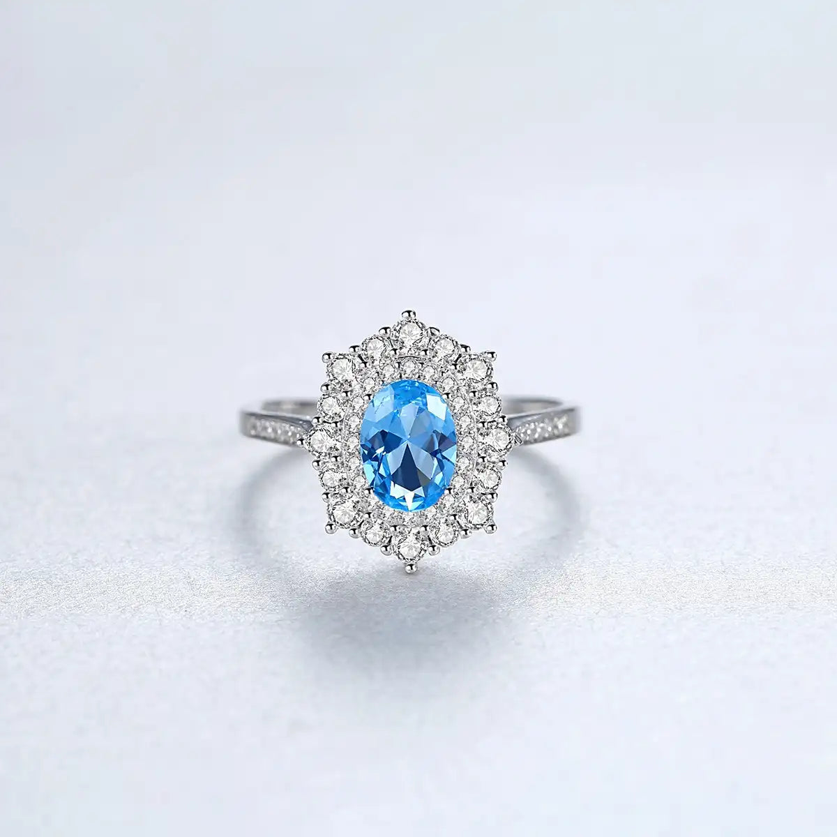 Oval Engagement Ring 7*5 925 Silver High Carbon Diamond