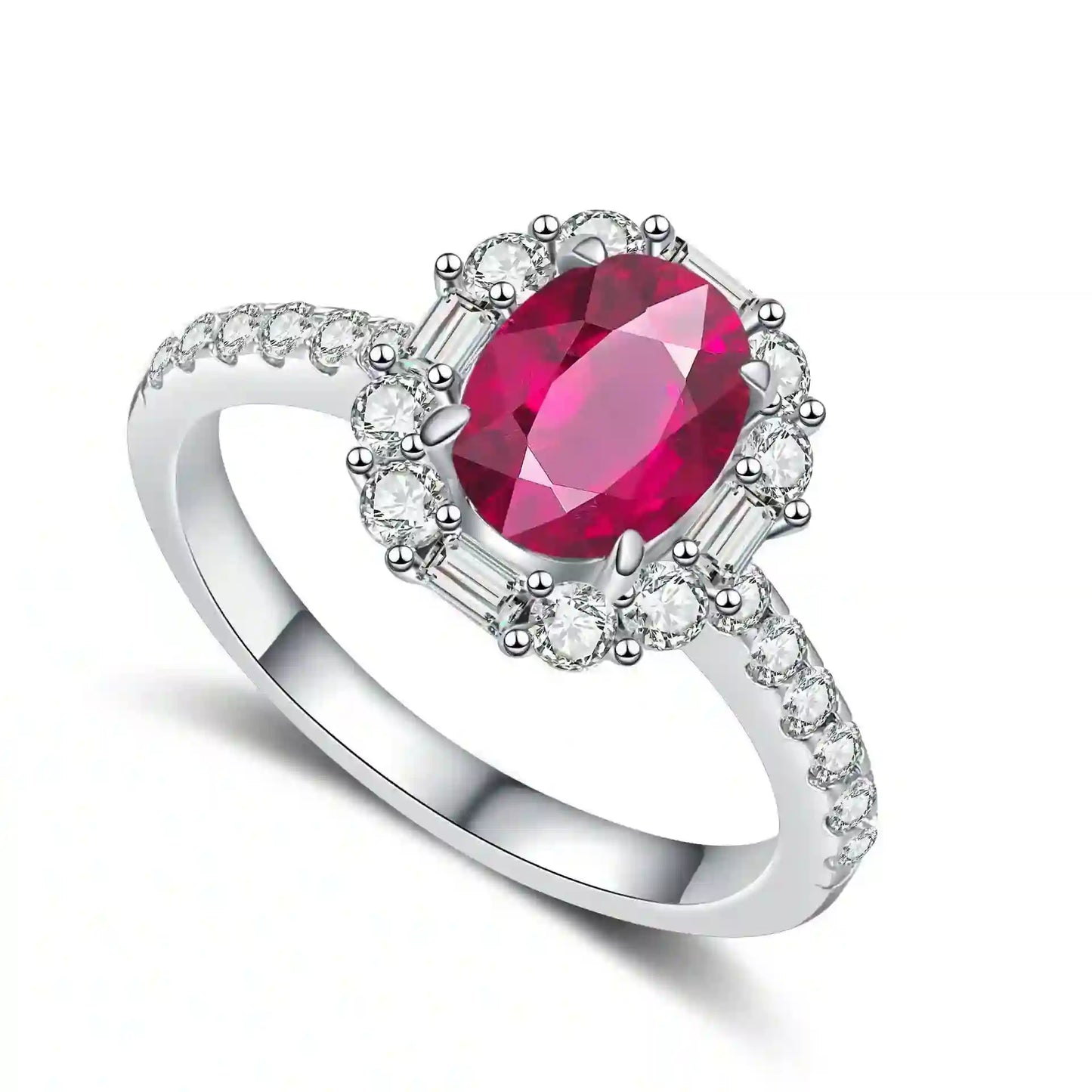 Oval Engagement Ring 3ct 6*8 925 Silver High Carbon Diamond