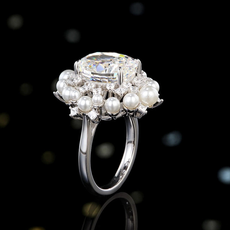 Oval Engagement Ring 11.5ct 10*12 925 Silver High Carbon Diamond