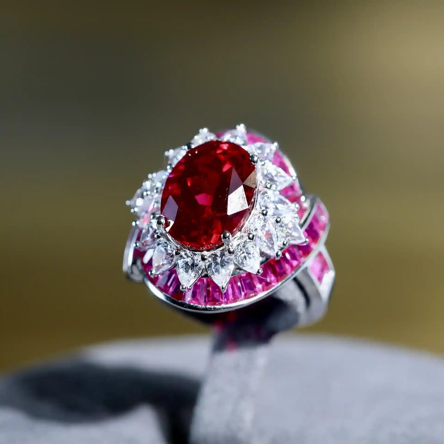 Oval Engagement Ring 13*10 925 Silver High Carbon Diamond