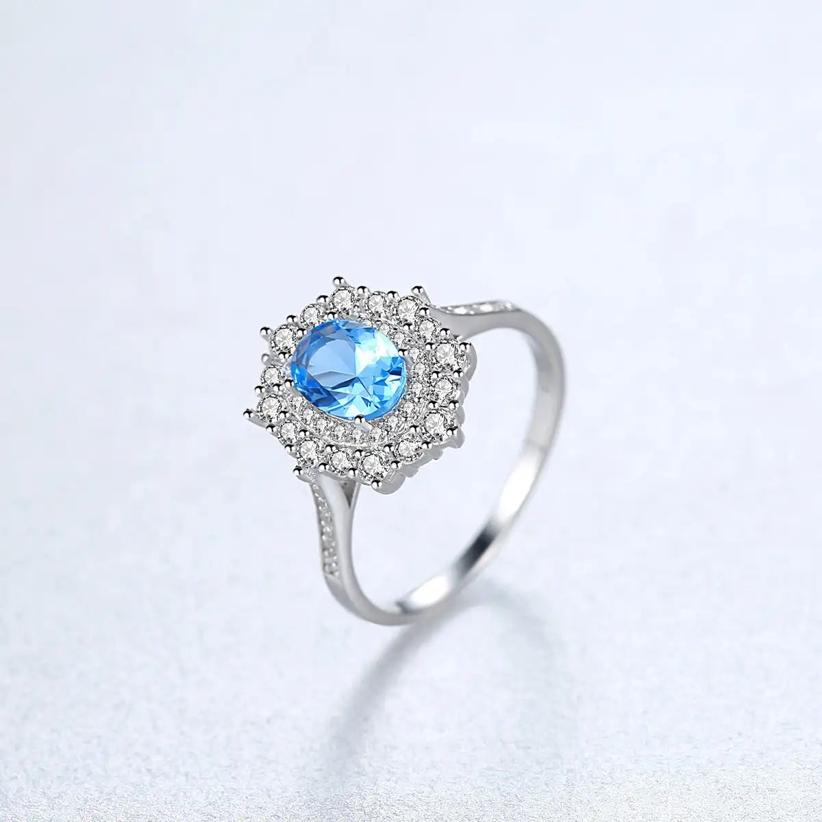 Oval Engagement Ring 7*5 925 Silver High Carbon Diamond