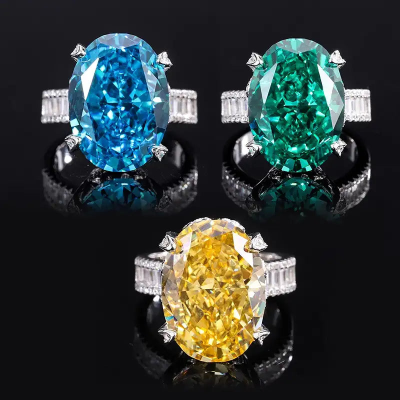 Oval Engagement Ring 13*18 925 Silver High Carbon Diamond