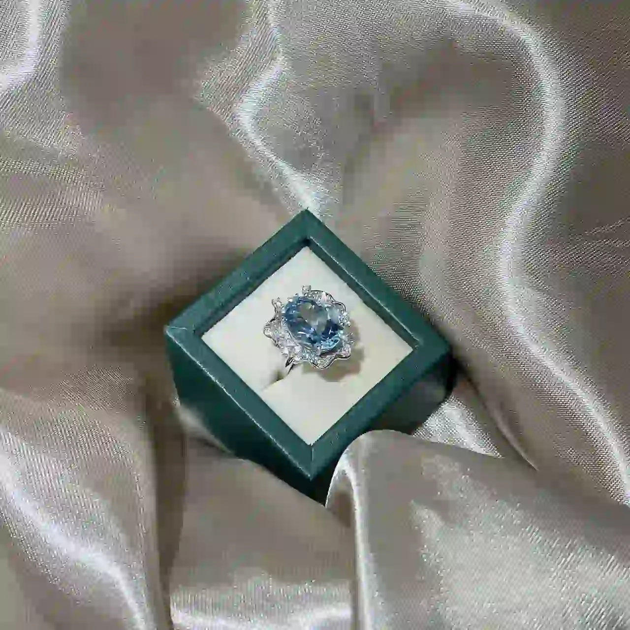 Oval Engagement Ring 10*14 925 Silver Topaz Open Ring