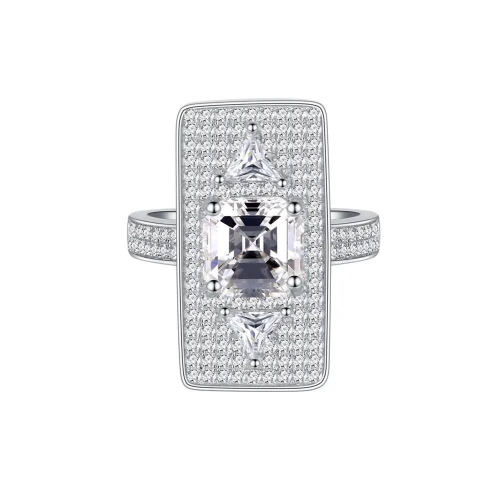 Princess Engagement Ring 8*8 925 Silver 5A Zircon