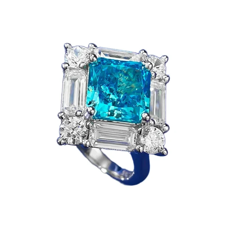Princess Engagement Ring 8*8 925 Silver High Carbon Diamond