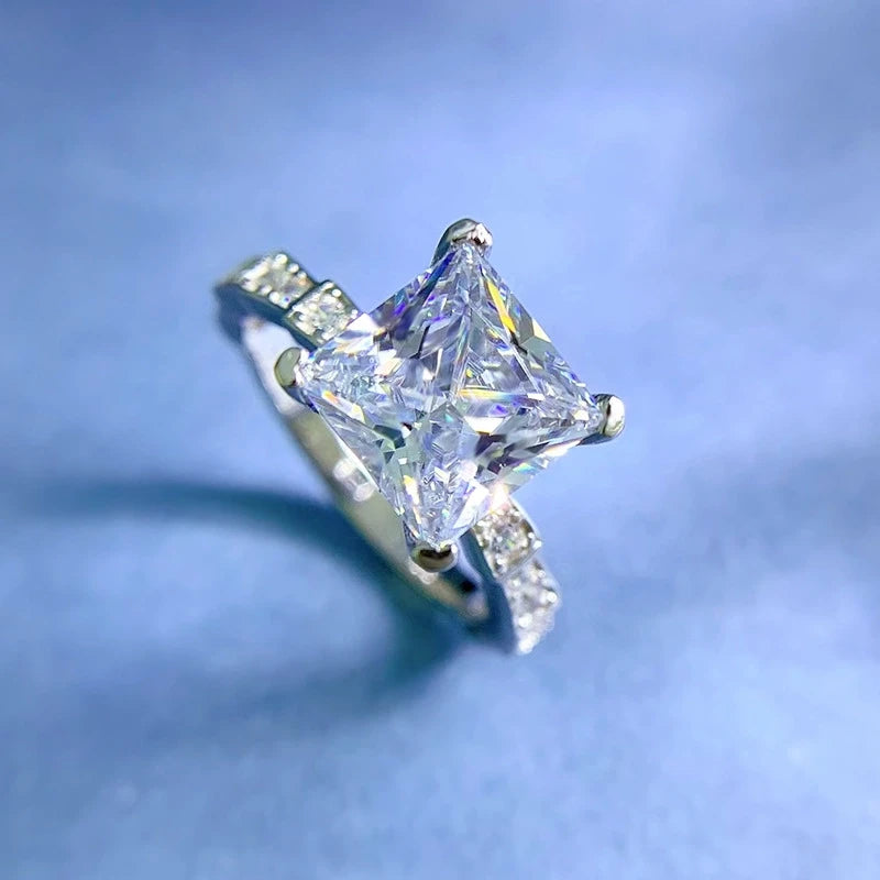 Princess Engagement Ring 2ct 8*8 925 Silver High Carbon Diamond