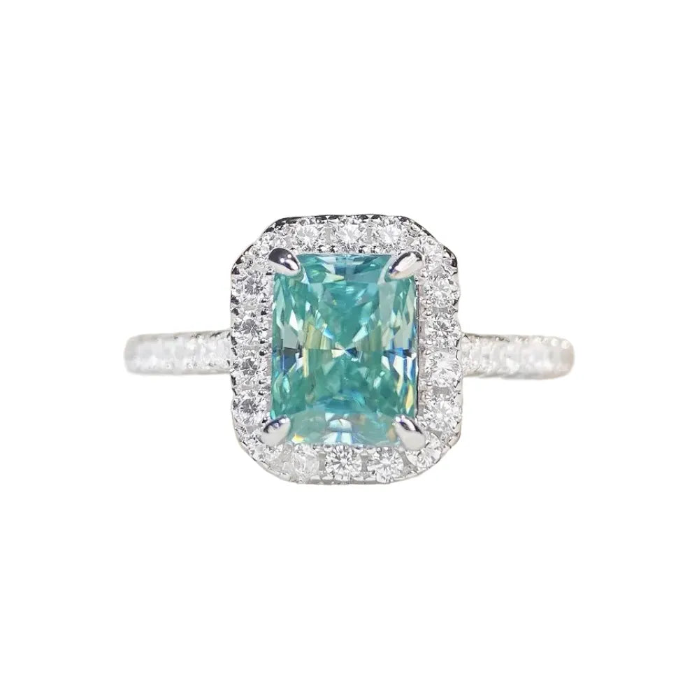 Radiant Engagement Ring 2ct 925 Silver High Carbon Diamond