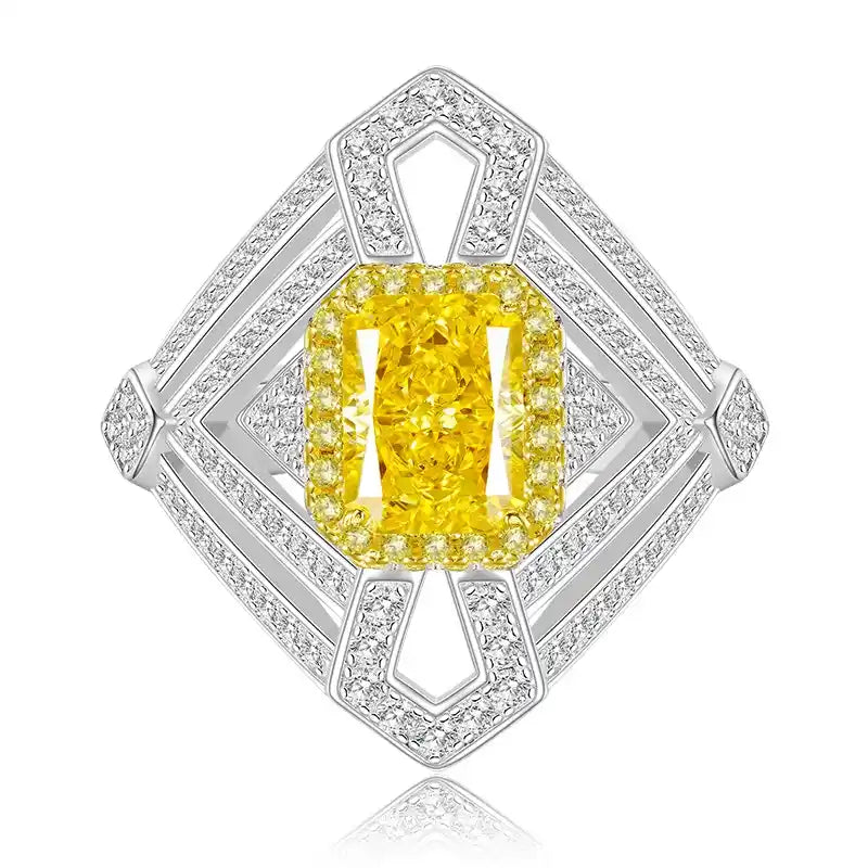 Radiant Engagement Ring 6*8 925 Silver High Carbon Diamond