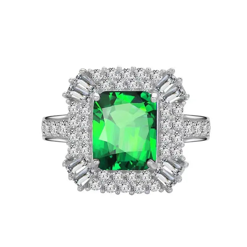 Radiant Engagement Ring 5ct 8*10 925 Silver High Carbon Diamond