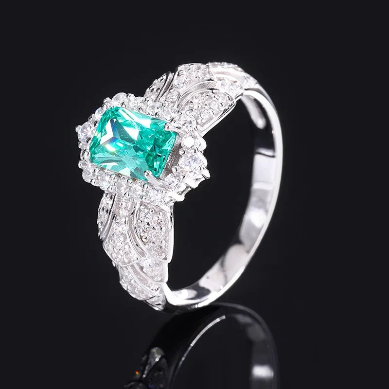 Radiant Engagement Ring 3ct 5*7 925 Silver High Carbon Diamond