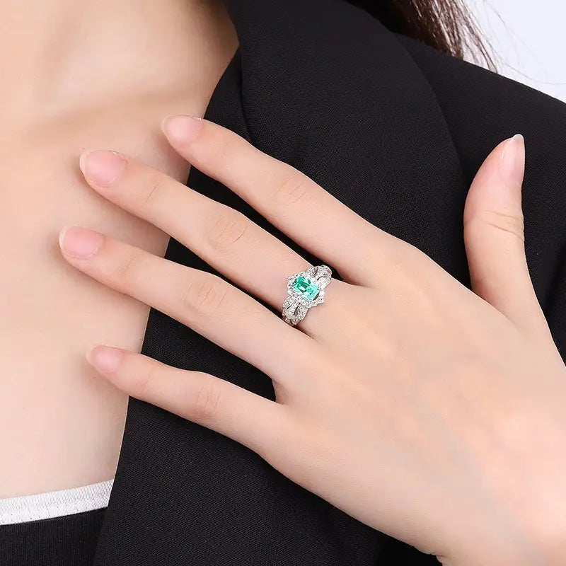 Radiant Engagement Ring 3ct 5*7 925 Silver High Carbon Diamond