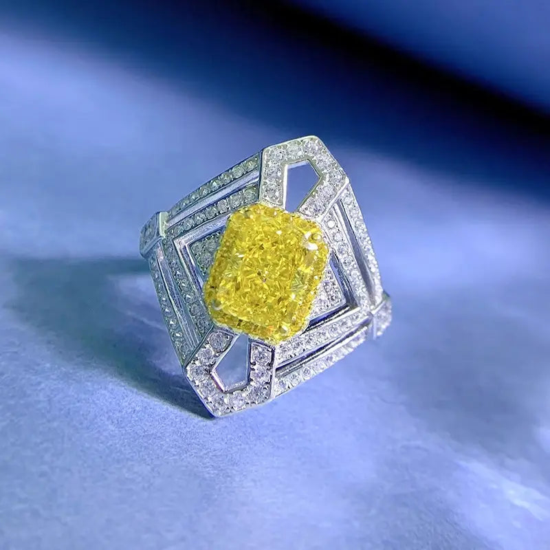 Radiant Engagement Ring 6*8 925 Silver High Carbon Diamond