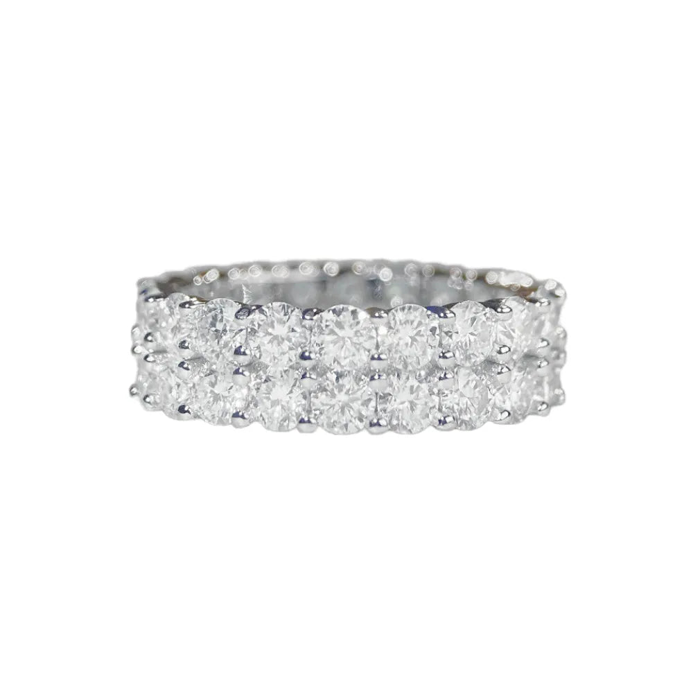 Round Engagement Ring 925 Silver Moissanite