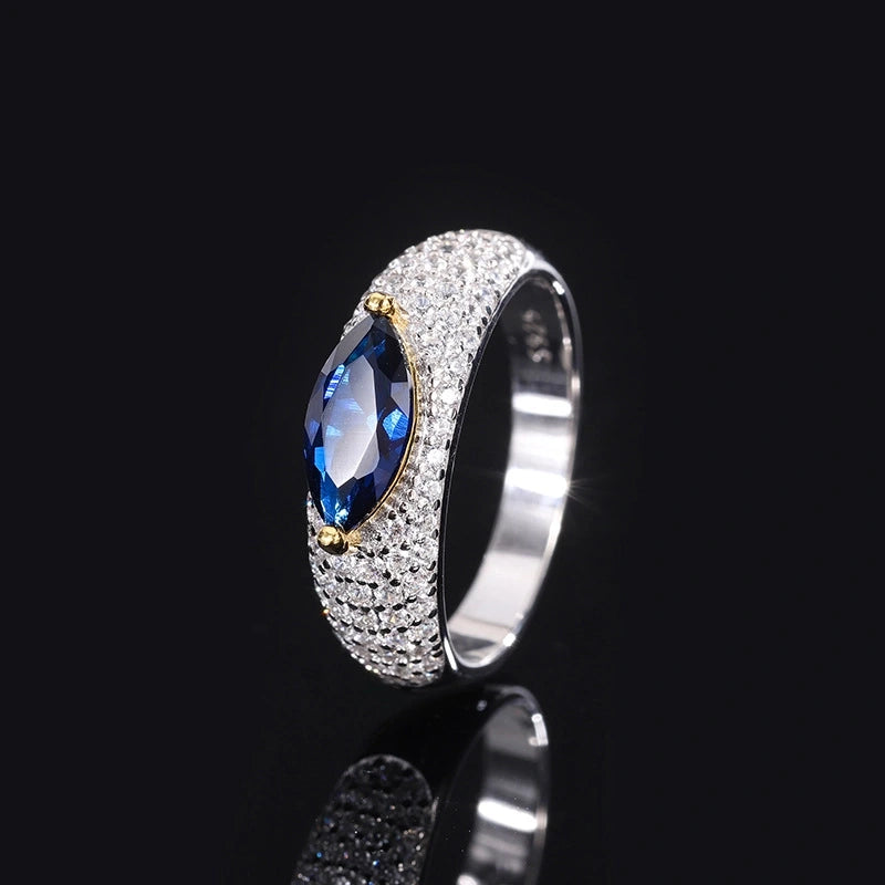 Marquise Engagement Ring 5*10 925 Silver High Carbon Diamond