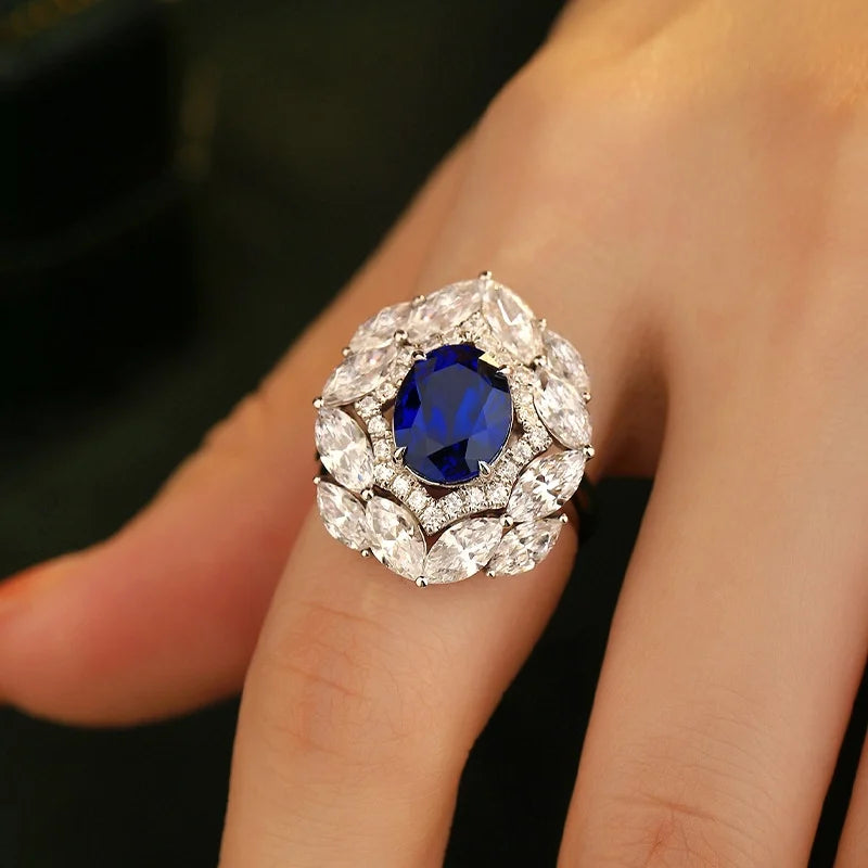 Oval Engagement Ring 8*10 925 Silver Moissanite