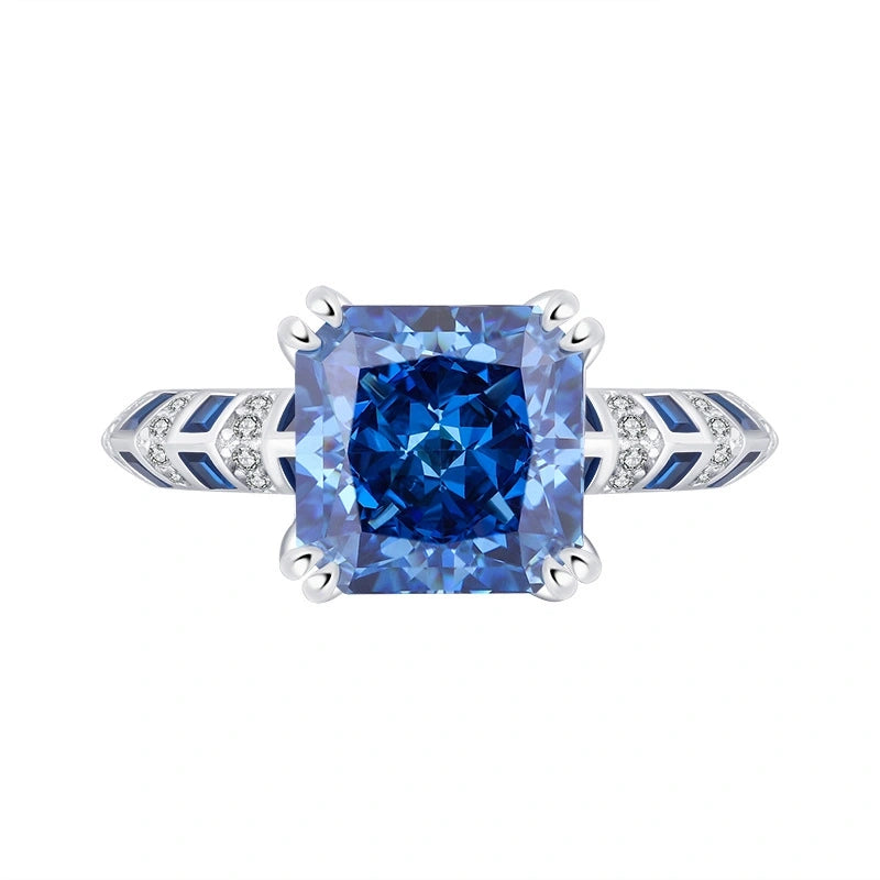 Princess Engagement Ring 10*10 925 Silver High Carbon Diamond