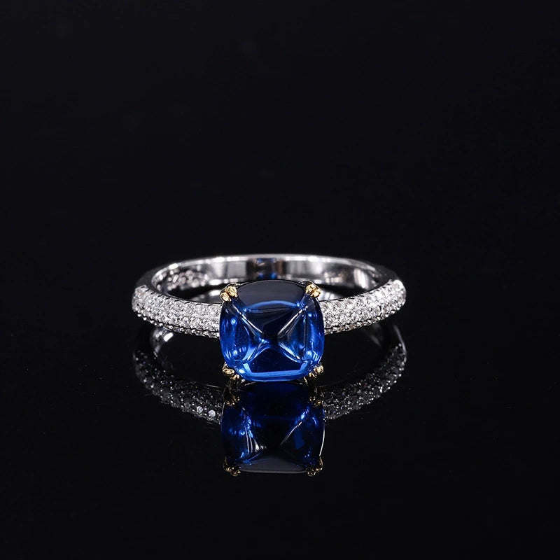 Sugar Tower Engagement Ring 8*8 925 Silver High Carbon Diamond