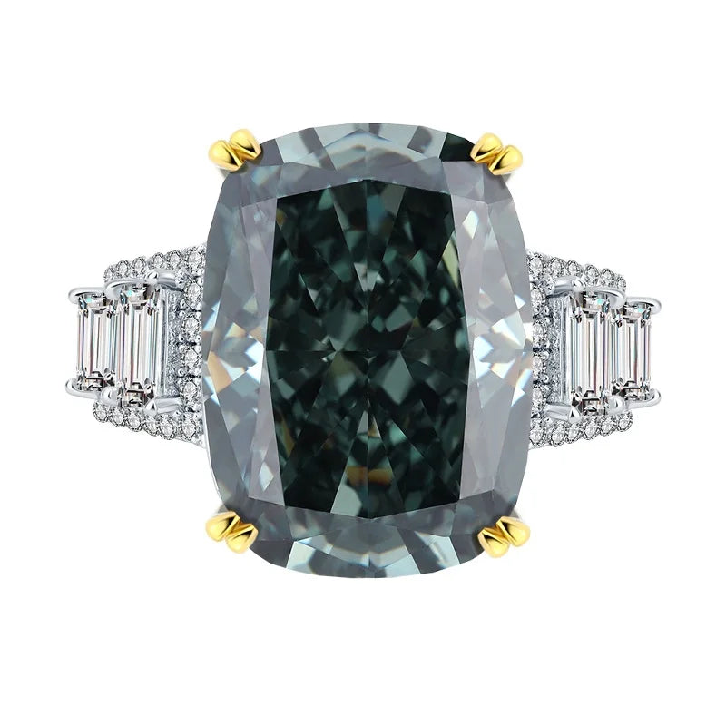 Cushion Engagement Ring 13*18 925 Silver High Carbon Diamond