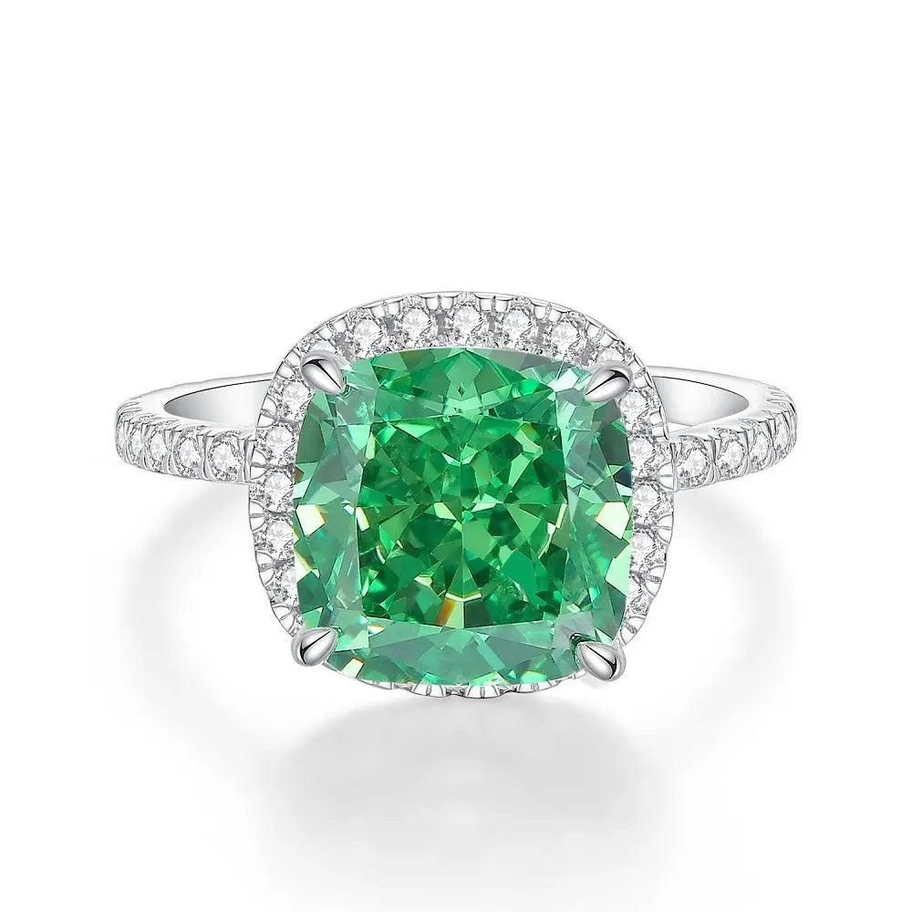 Cushion Engagement Ring 5ct 10*10 925 Silver High Carbon Diamond