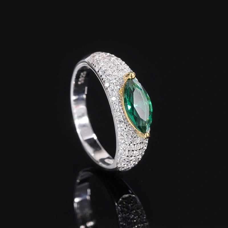 Marquise Engagement Ring 5*10 925 Silver High Carbon Diamond