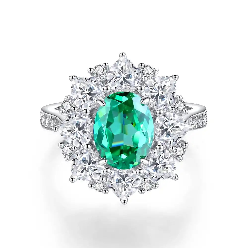Oval Engagement Ring 3ct 7*9 925 Silver High Carbon Diamond