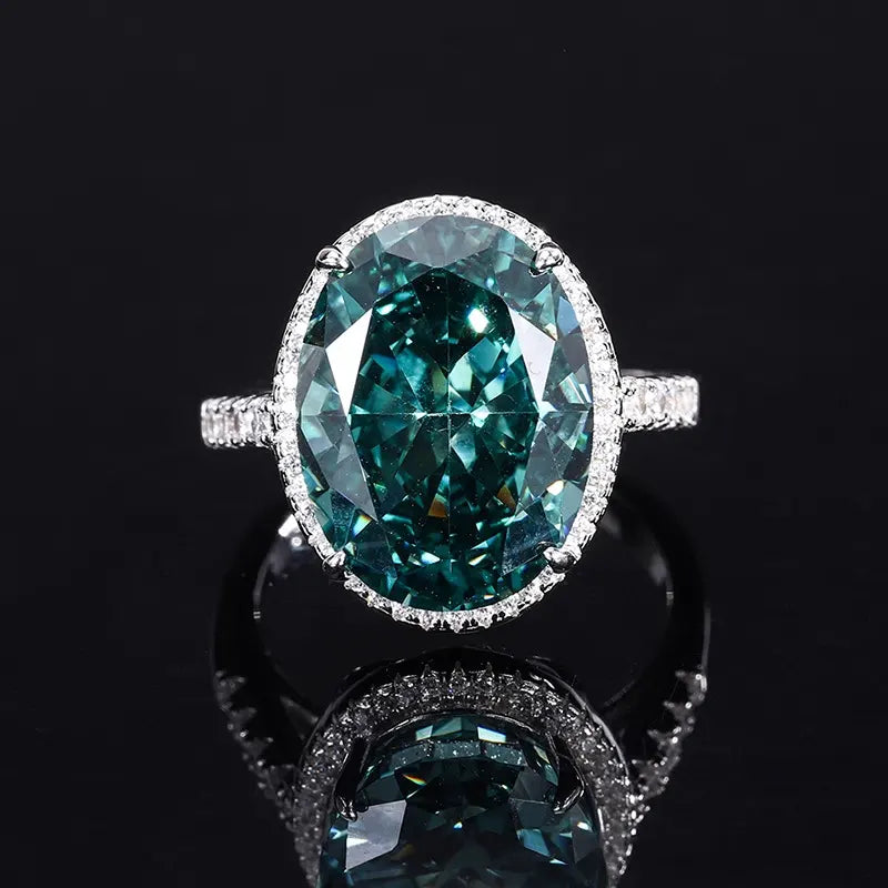 Oval Engagement Ring 12*16 925 Silver High Carbon Diamond