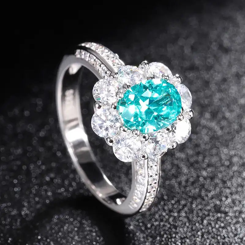 Oval Engagement Ring 3ct 6*8 925 Silver High Carbon Diamond