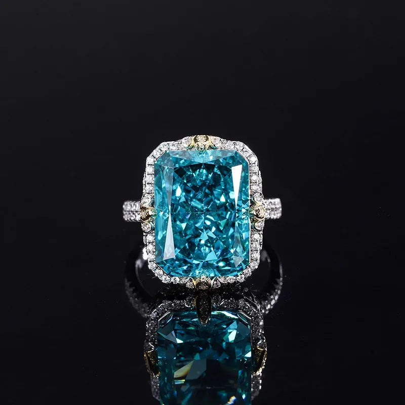 Radiant Engagement Ring 12*16 925 Silver High Carbon Diamond