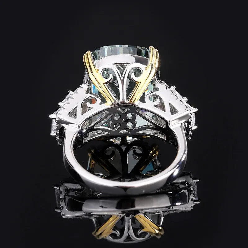 Cushion Engagement Ring 13*18 925 Silver High Carbon Diamond