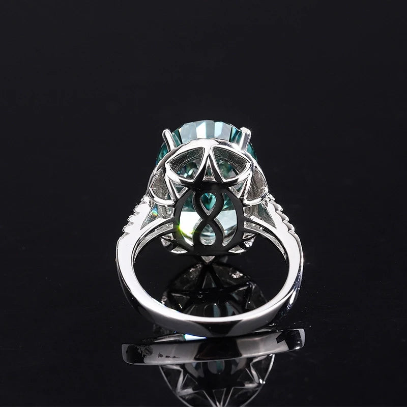Oval Engagement Ring 12*16 925 Silver High Carbon Diamond