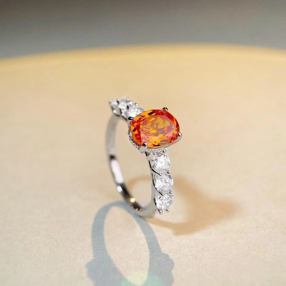 Oval Engagement Ring 3ct 7.4*9 925 Silver High Carbon Diamond