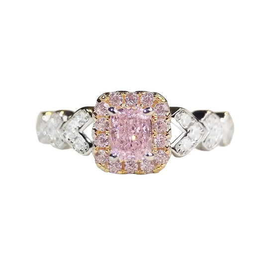 Cushion Engagement Ring 925 Silver High Carbon Diamond