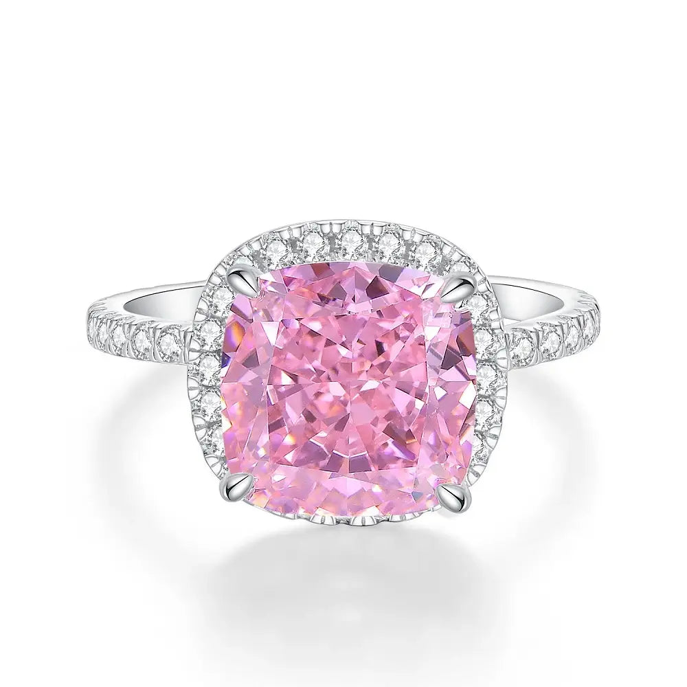 Cushion Engagement Ring 5ct 10*10 925 Silver High Carbon Diamond