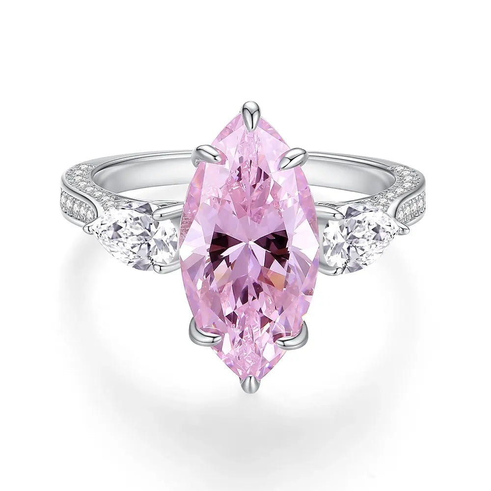 Marquise Engagement Ring 7ct 7.3*16.3 925 Silver High Carbon Diamond