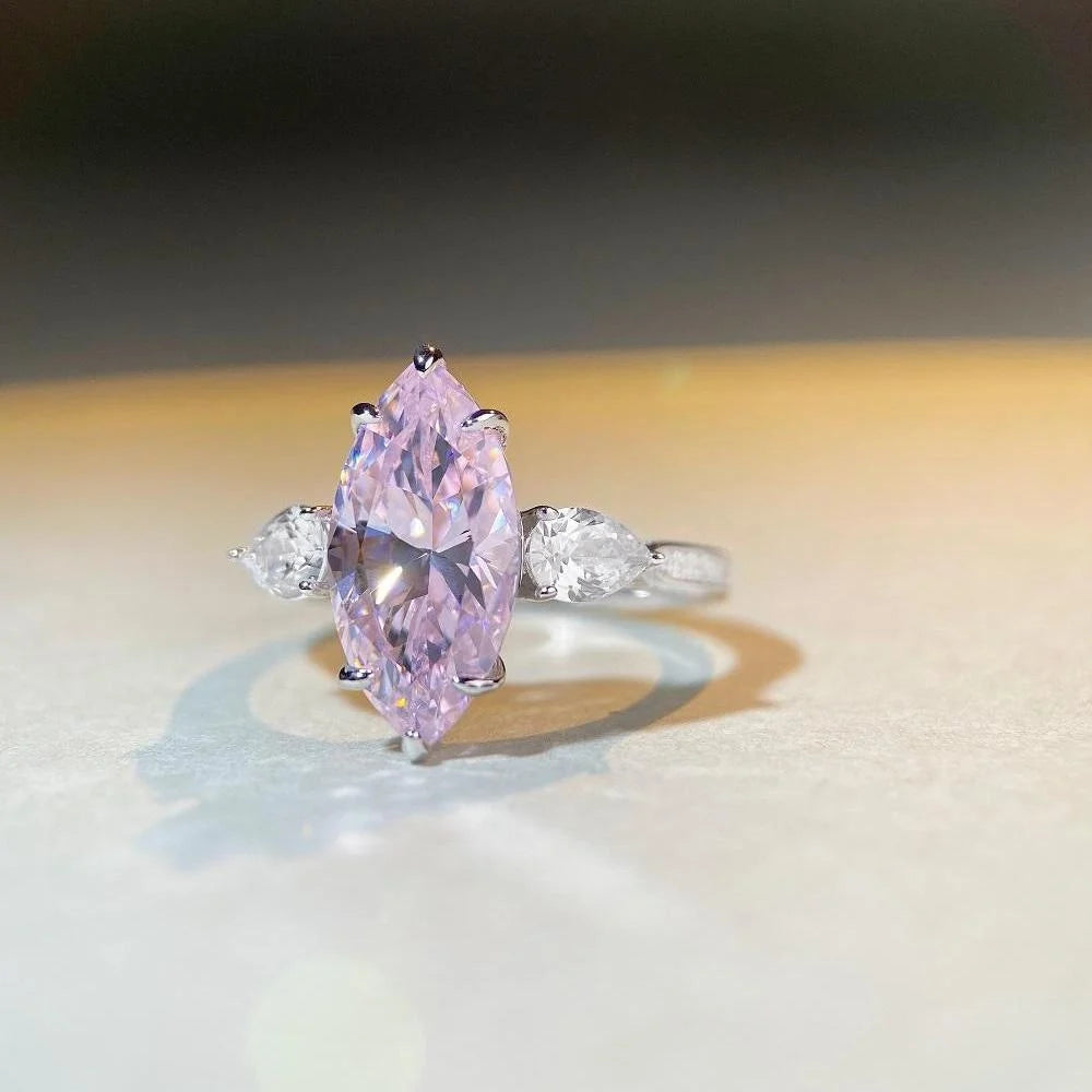 Marquise Engagement Ring 7ct 7.3*16.3 925 Silver High Carbon Diamond