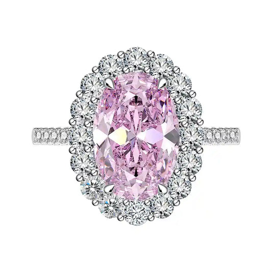 Oval Engagement Ring 5.6ct 8*12 925 Silver High Carbon Diamond