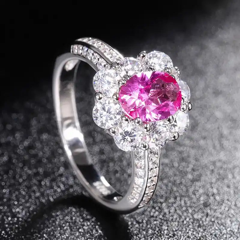 Oval Engagement Ring 3ct 6*8 925 Silver High Carbon Diamond