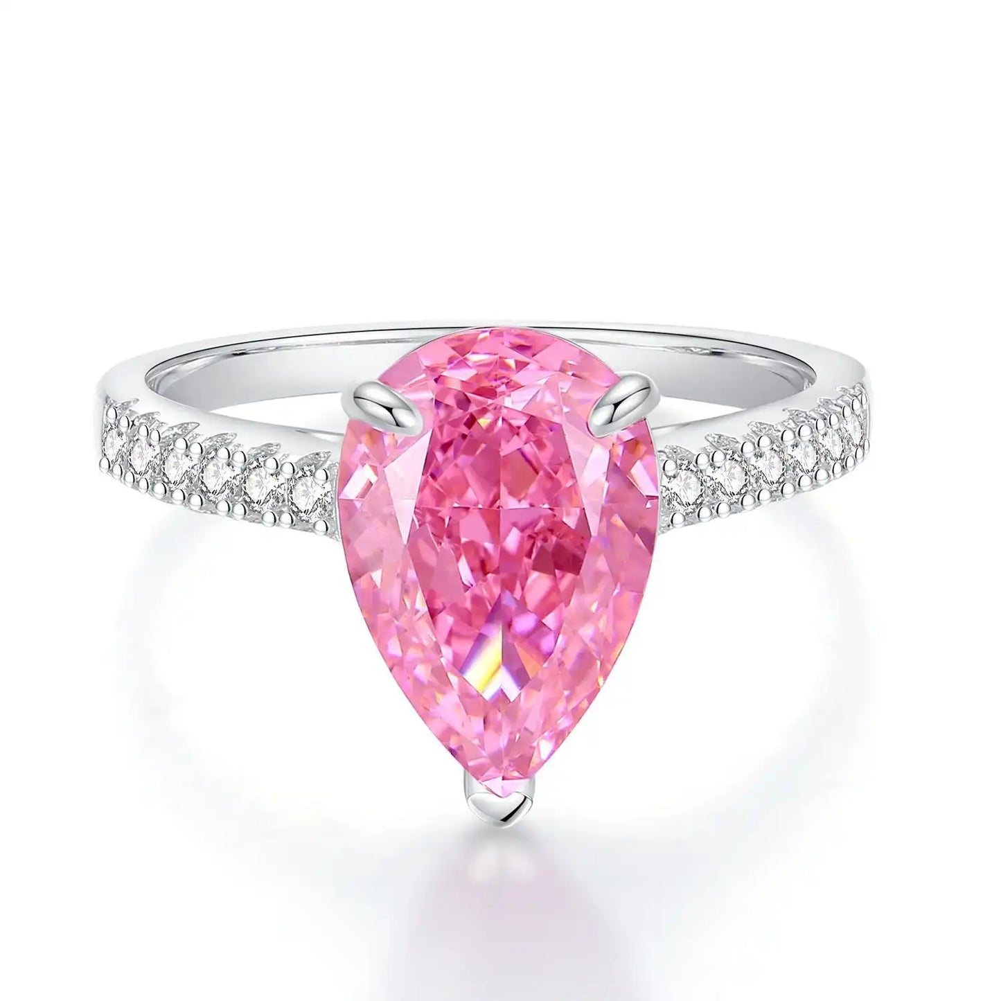 Pear Engagement Ring 7ct 8*12 925 Silver High Carbon Diamond