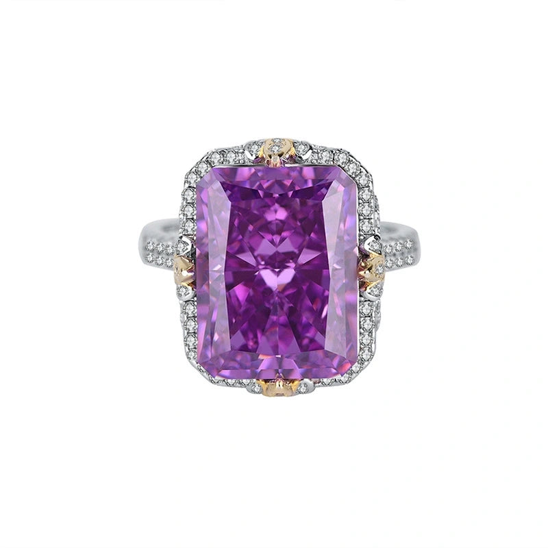 Radiant Engagement Ring 12*16 925 Silver High Carbon Diamond