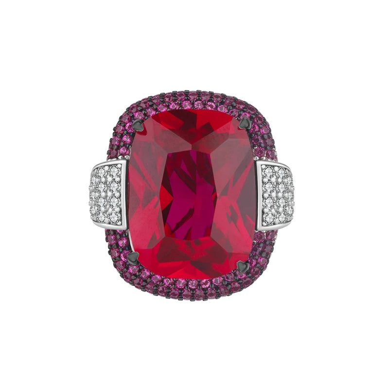Cushion Engagement Ring 12*16 925 Silver High Carbon Diamond