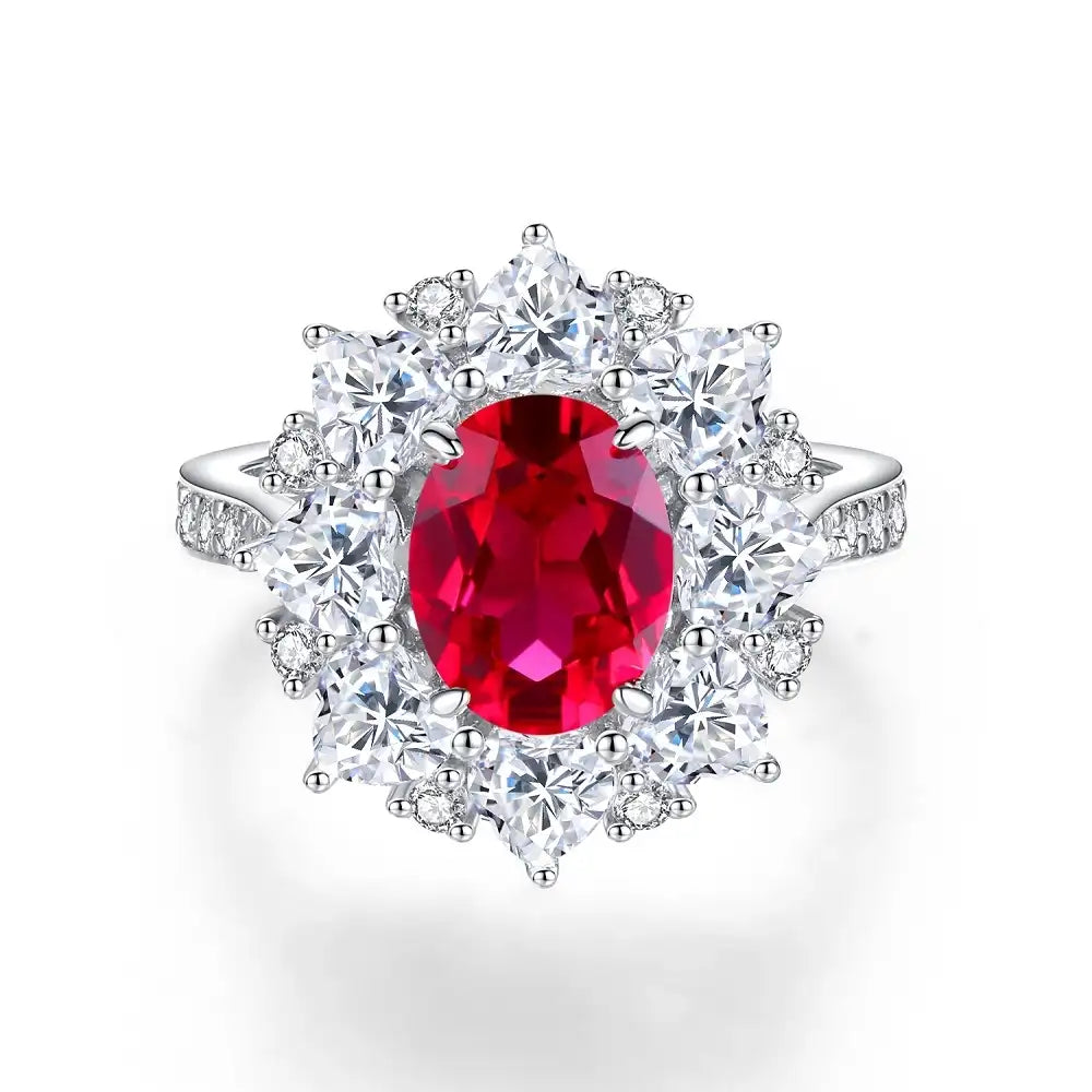 Oval Engagement Ring 3ct 7*9 925 Silver High Carbon Diamond